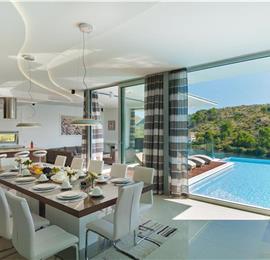 5 bedroom villa with heated infinity pool and sea views near Milna, Brac Island, sleeps 10